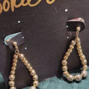 Cookie Lee Gold Beaded Teardrop Earrings